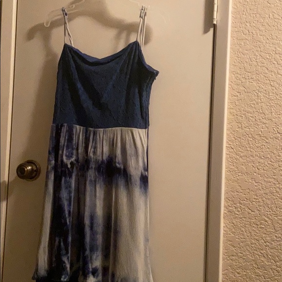 small blue adjustable straps dress - Picture 1 of 3
